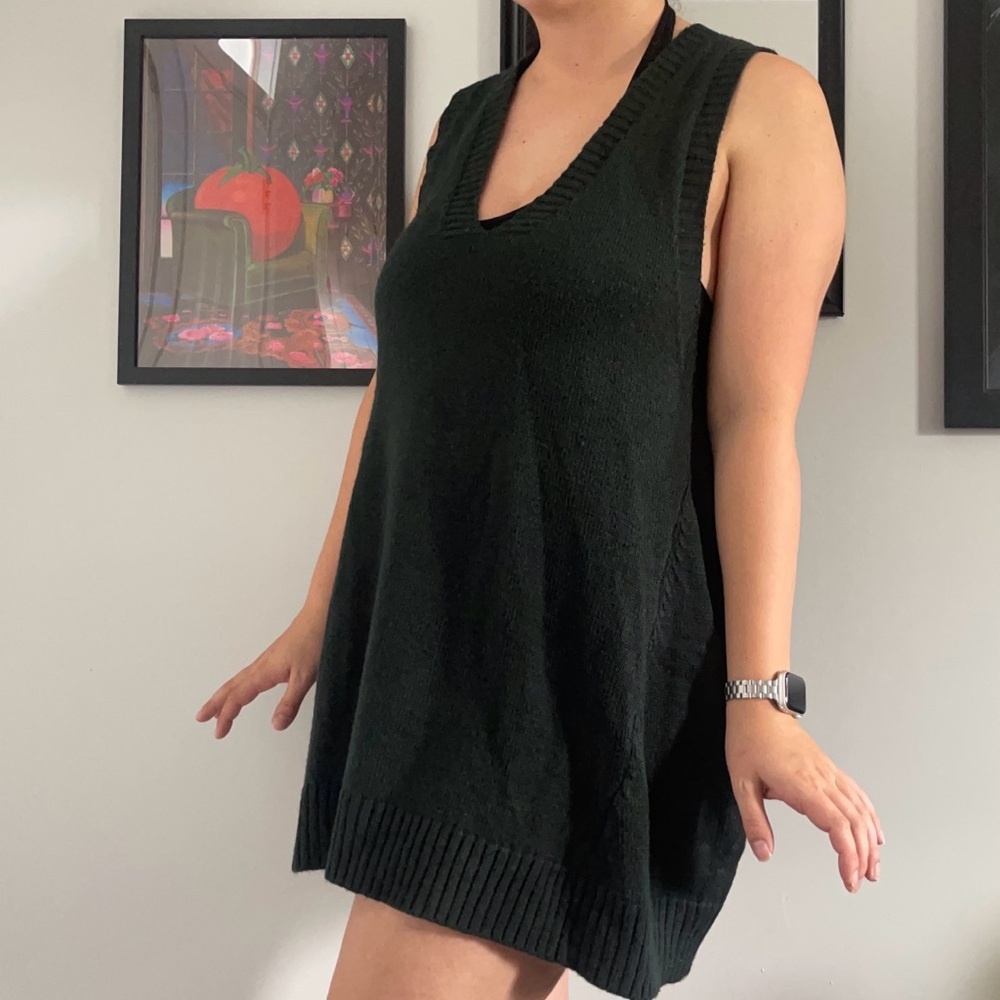 Green Knit Sweater Dress